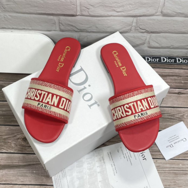 Dior Women Shoes Mule DWAY SLIDE Luxury Brand Womens Sandals Slippers with Original Box Whatapp