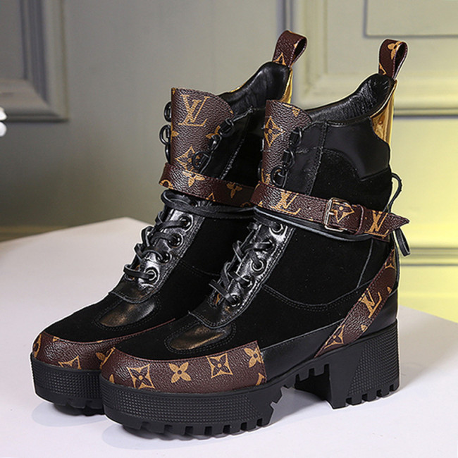 Louis Vuitton Women Shoes Boots Luxury Brand Fashion Ankle Boots LAUREATE PLATFORM DESERT BOOT Whatapp