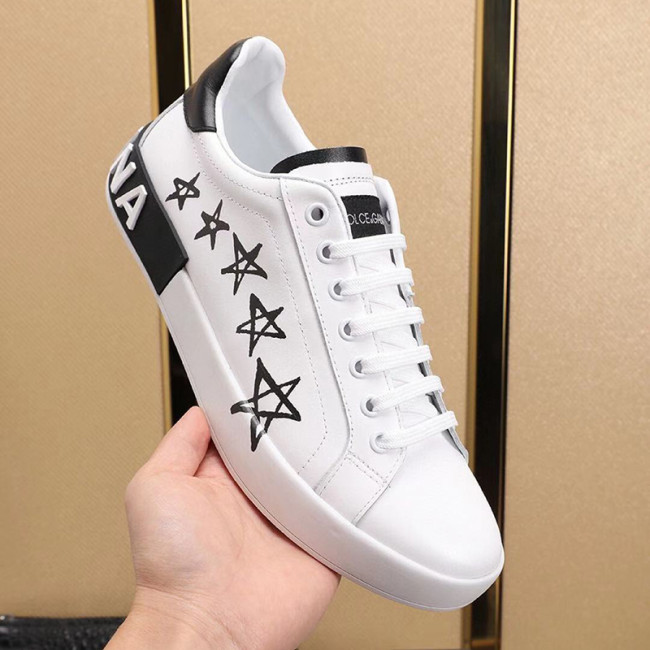 Dolce&Gabbana Women Shoes Sneakers Calfskin Nappa Portofino Sneakers With Lettering Print CK1587AA898HWF57 Whatapp