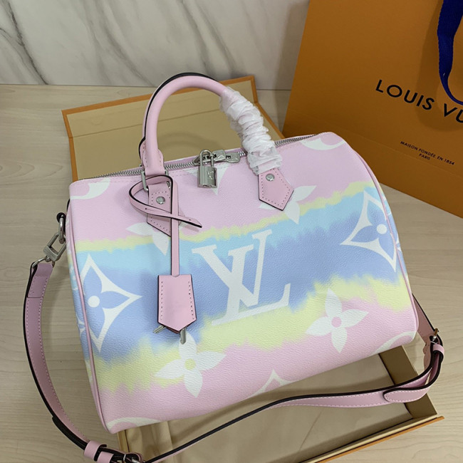 Louis Vuitton Womens Bags Handbags Luxury Brand SPEEDY BANDOULIÈRE 30 Tote Pastel M45123 Whatapp