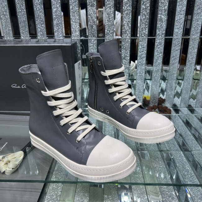 Rick Owens Men Shoes Sneakers Leather High-Top Breathable Mens Casual Shoes Ankle Boots with Original Box Whatapp