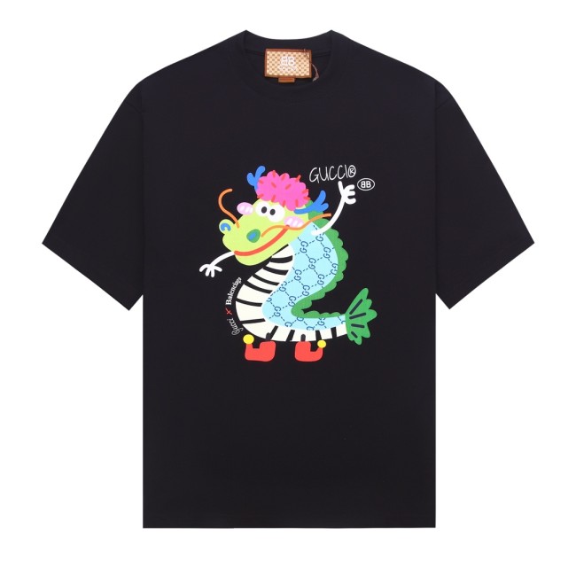 Gucci x Balenciaga Luxury Brand Women Mens Short Sleeve T-Shirt Whatapp