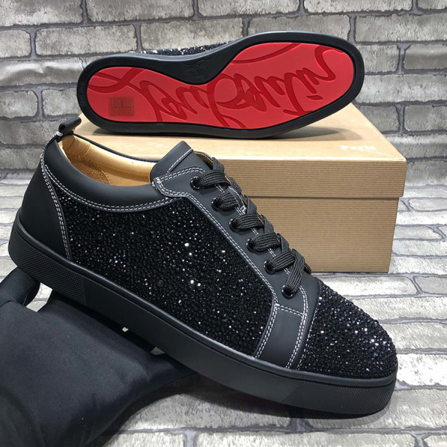 Christian Louboutin Mens Shoes Luxury Brand Red Bottom Design Louis Junior Spikes Flat with Original Box CL sneakers Whatapp