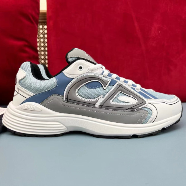 Dior Mens Shoes Sneakers Luxury Brand B30 SNEAKER Light Blue Mesh and Blue, Gray and White Technical Fabric with Original Box 3SN279ZRB_H560 Whatapp