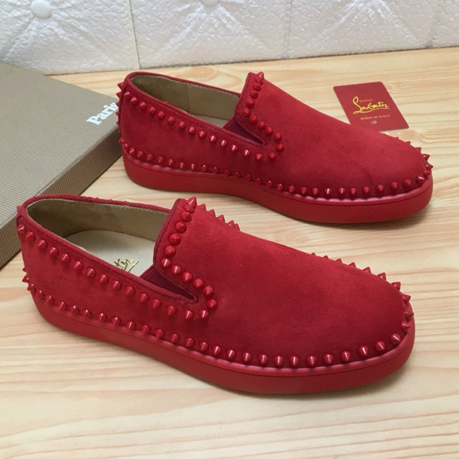 Christian Louboutin Mens Shoes Luxury Brand Red Bottom Design Pik Boat Mens Flat Whatapp