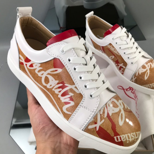 Christian Louboutin Mens Shoes Luxury Brand Red Bottom Design Louis Junior Spikes Flat with Original Box CL sneakers Whatapp