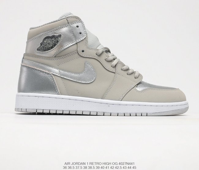 Air Jordan 1 Retro High OG Metallic Silver Sneakers Men Womens Shoes 4027N441 Whatapp