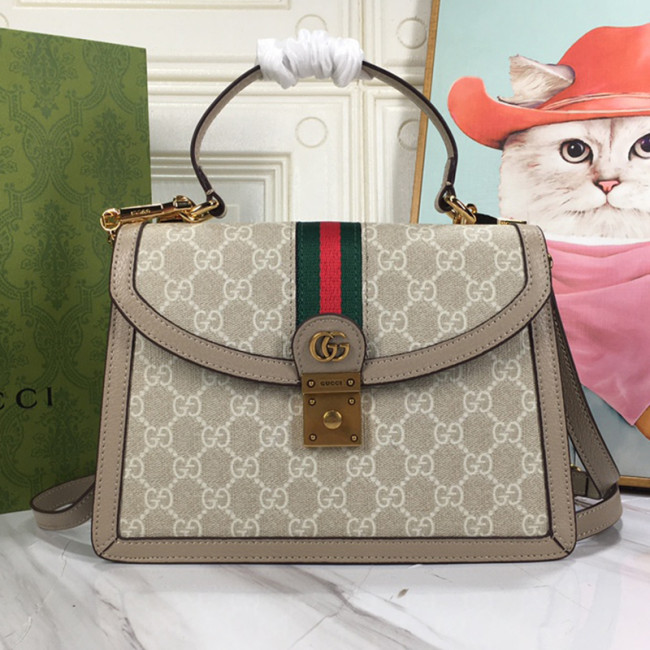 Gucci Womens Bags Shoulder Messenger Bag Luxury Brand Gucci Ophidia small top handle bag in GG supreme canvas with Original Box 651055 UULAG 9682 Whatapp