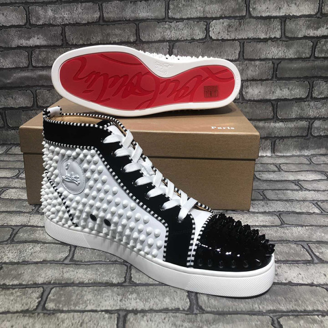 Christian Louboutin Mens Shoes Luxury Brand Red Bottom Design Louis Junior Spikes Flat with Original Box CL sneakers Whatapp