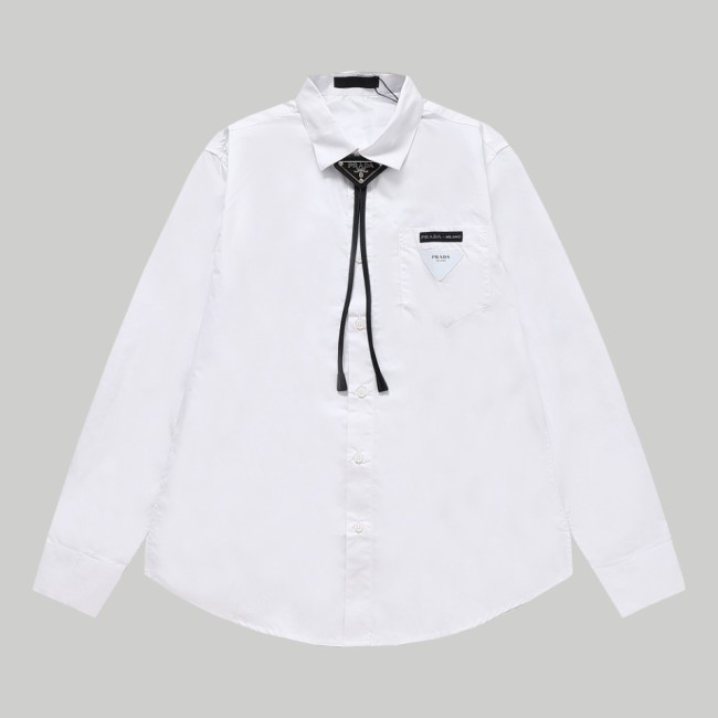 Prada Women Mens Long Sleeve Shirts Luxury Brand Mens Shirt Top Quality Whatapp