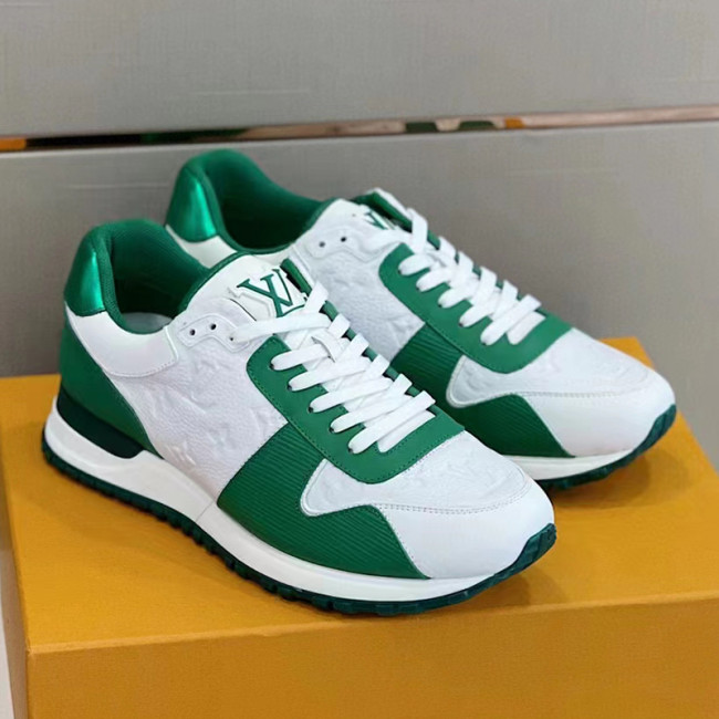 Louis Vuitton Men Shoes Sports RUN AWAY SNEAKER Running Design Luxury Brand with Original Box 1AA6PD Green Monogram-embossed grained calf leather and Epi calf leather Whatapp