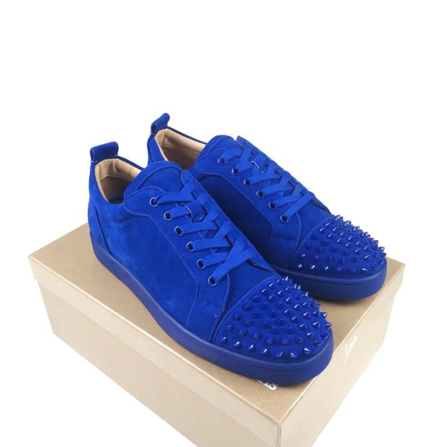 Christian Louboutin Mens Shoes Luxury Brand Red Bottom Design Louis Junior Spikes Flat with Original Box CL sneakers Whatapp