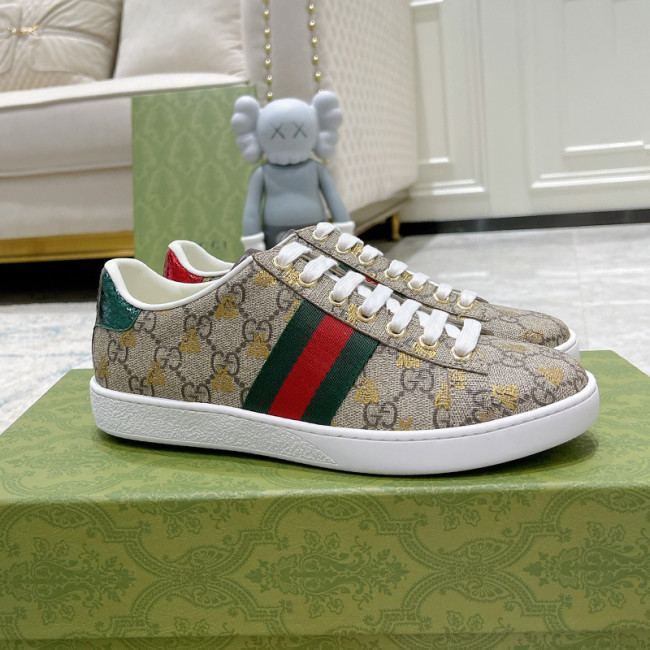 Gucci Womens Shoes Sneakers Luxury Brand Women's Ace GG Supreme sneaker with bees with Original Box 550051 9N050 8465 Whatapp