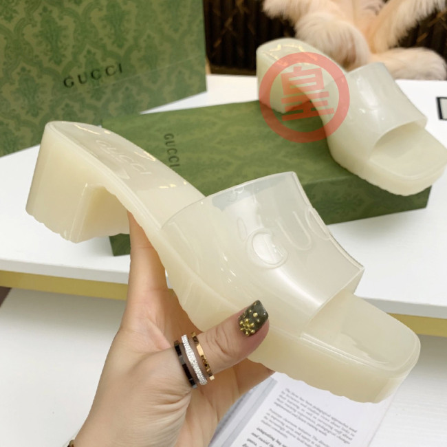 Gucci Womens Shoes Sandals Slides Slippers Luxury Brand Thick Sole 5cm Heel Design Women's GG slide sandal with Original Box Whatapp