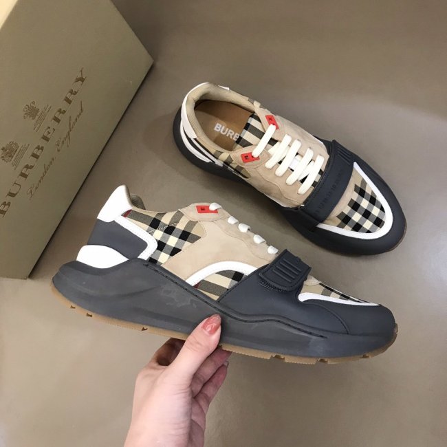 Burberry Mens Shoes Sneakers Fashion Type Luxury Brand Vintage Check Cotton Sneaker with Original Box Whatapp