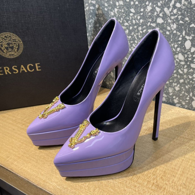 Versace Brand Womens Sandals Shoes Pumps Leather Big Size LA MEDUSA LEATHER PUMPS Design Luxury Brand Sandals for Women Whatapp