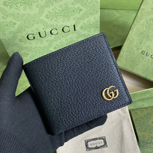 Gucci Men Womens Purses Wallets Luxury Brand Black Leather GG Marmont leather bi-fold wallet with Original Box 428726 DJ20T 1000 Whatapp