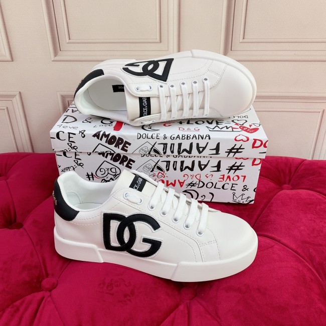 Dolce&Gabbana Womens Mens Shoes Fashion Sneakers Luxury Brand Calfskin Nappa Portofino Sneakers With Lettering Whatapp