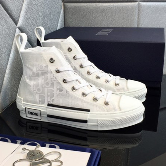 Dior Women Shoes Sneakers Casual Luxury Brand B23 HIGH-TOP SNEAKER White Dior Oblique Canvas with Original Box 3SH118YNT_H060 Whatapp