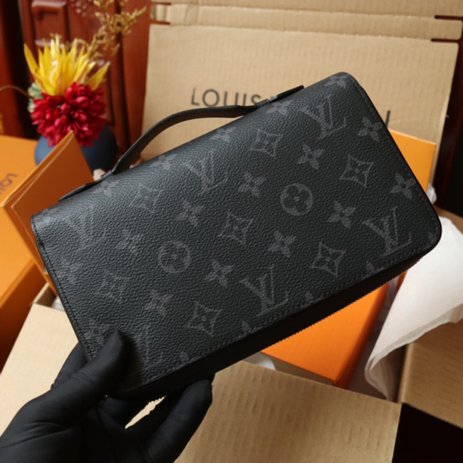 Louis Vuitton Mens Womens Bags Clutch Luxury Brand Fashion Type ZIPPY XL WALLET M61698 Monogram Eclipse Coated Canvas with Original Box Whatapp