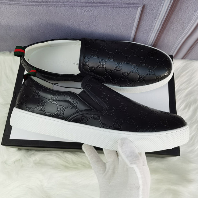 Gucci Mens Shoes Slippers Slides Casual Design Luxury Brand Black Leather Princetown leather slipper with Original Box 423513 BLM00 1000 Whatapp