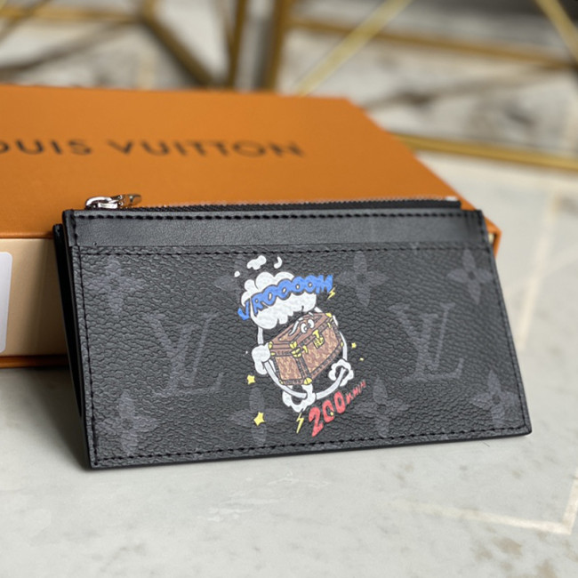 Louis Vuitton Womens Bags Clutch Wallets Luxury Brand Fashion COIN CARD HOLDER M80932 Monogram Eclipse coated canvas with Original Box Whatapp