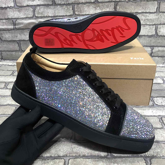 Christian Louboutin Mens Shoes Luxury Brand Red Bottom Design Louis Junior Spikes Flat with Original Box CL sneakers Whatapp