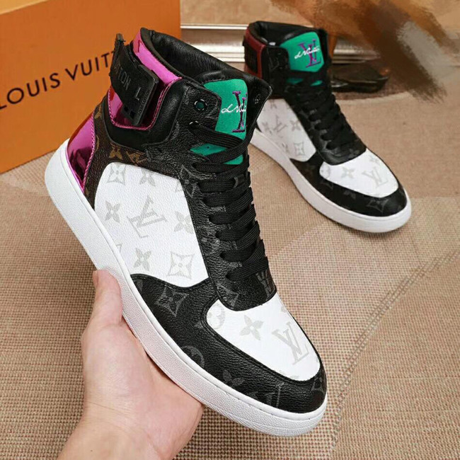 Louis Vuitton Men Shoes Sneakers Casual Luxury Brand RIVOLI SNEAKER BOOT Black with Original Box Whatapp