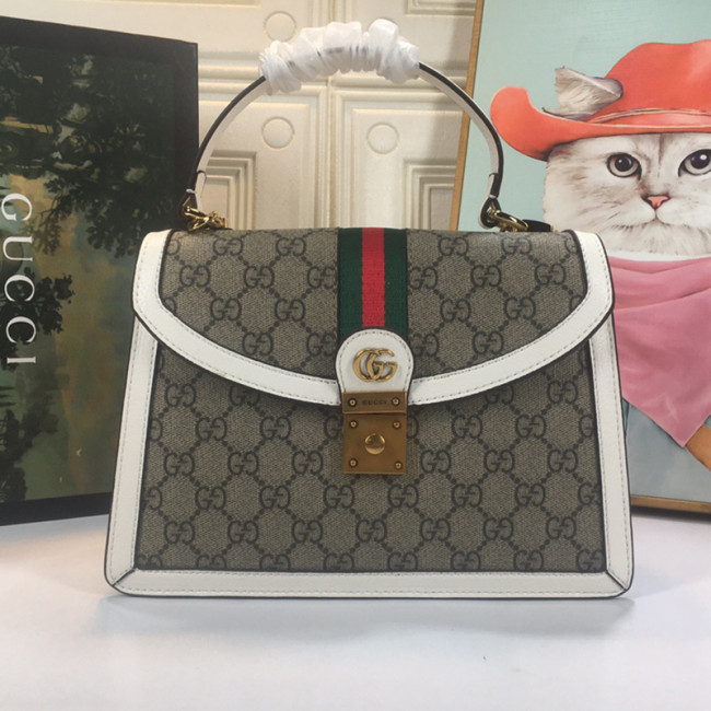 Gucci Womens Bags Shoulder Messenger Bag Luxury Brand Gucci Ophidia small top handle bag in GG supreme canvas with Original Box 651055 96IWX 9794 Whatapp