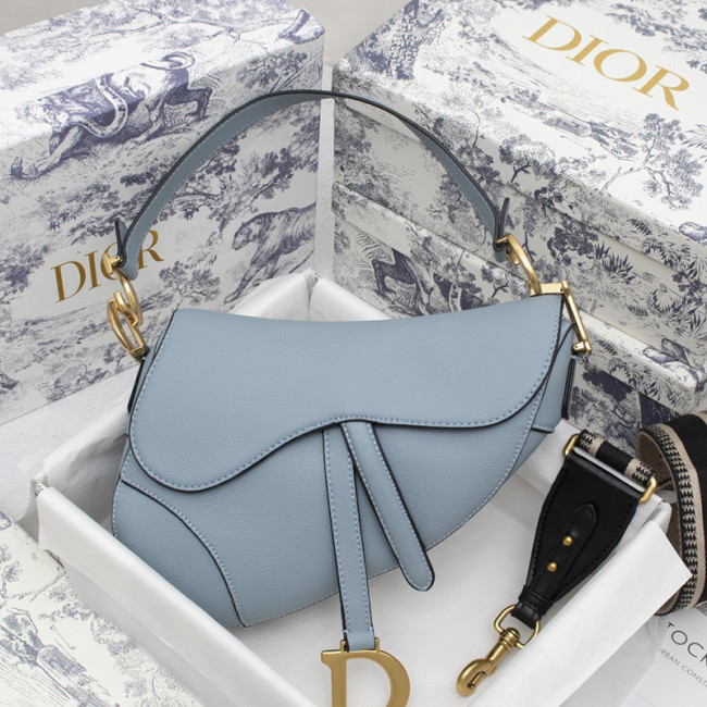 Dior Womens Bag Saddle Bag Luxury Brand Fashion Saddle Bag Denim Blue Shiny Goatskin M0446CCEH_M90B Whatapp