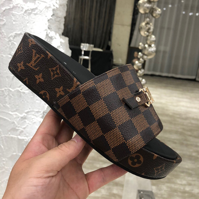 Louis Vuitton Womens Shoes Sandals Slippers Luxury Brand Louis Vuitton JUMBO FLATFORM MULE with Original Box 1A9QYY Whatapp