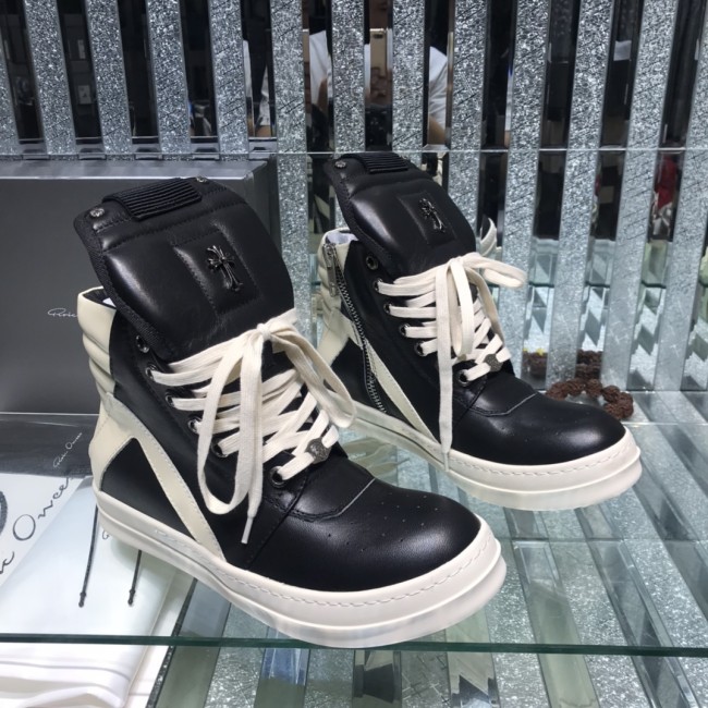 Rick Owens Men Shoes Sneakers Leather High-Top Breathable Mens Casual Shoes Ankle Boots with Original Box Whatapp