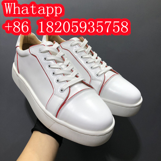 Christian Louboutin Mens Shoes Luxury Brand Red Bottom Design Louis Junior Spikes Flat with Original Box CL sneakers Whatapp