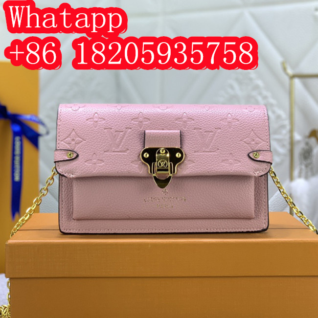 Louis Vuitton Womens Bags Messenger Shoulder Bags Luxury Brand VAVIN CHAIN WALLET with Original Box M69423 Pink Embossed cowhide leather Whatapp