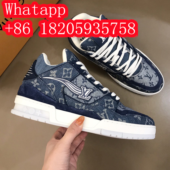 Louis Vuitton Men Shoes Sports Sneakers Luxury Brand LV TRAINER SNEAKER with Original Box 1A8MG3 Whatapp