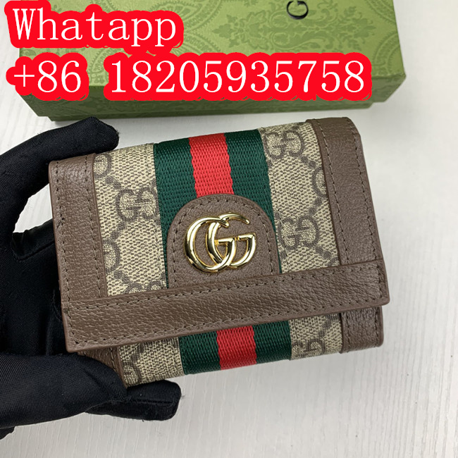 Gucci Mens Womens Wallets Bags Coin Purse Card Holder Luxury Brand Ophidia GG card case wallet with Original Box 523155 96IWG 8745 Whatapp