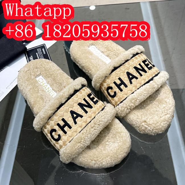 Chanel Womens Shoes Slippers Luxury Brand Winter Plus Velvet Design with Original Box Whatapp