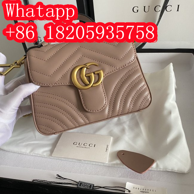 Gucci Womens Bag GG Marmont Mini Top Handle Bag