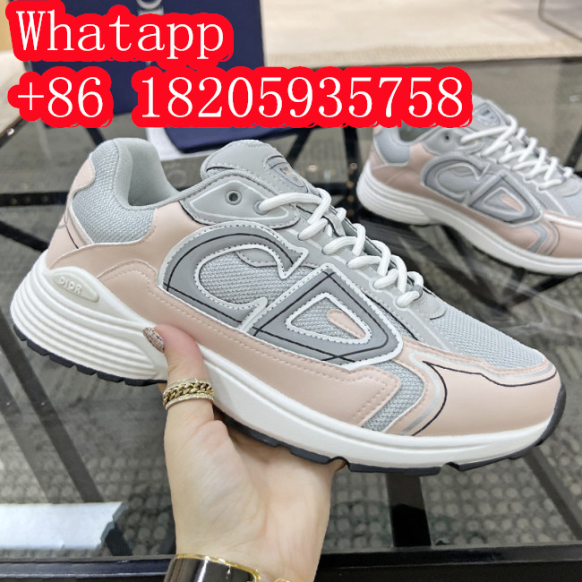 Dior Womens Shoes Sneakers Luxury Brand Christian Dior B30 SNEAKER Gray Mesh and Light Pink and Gray Technical Fabric Unisex Design with Original Box 3SN279ZRA_H840 Whatapp