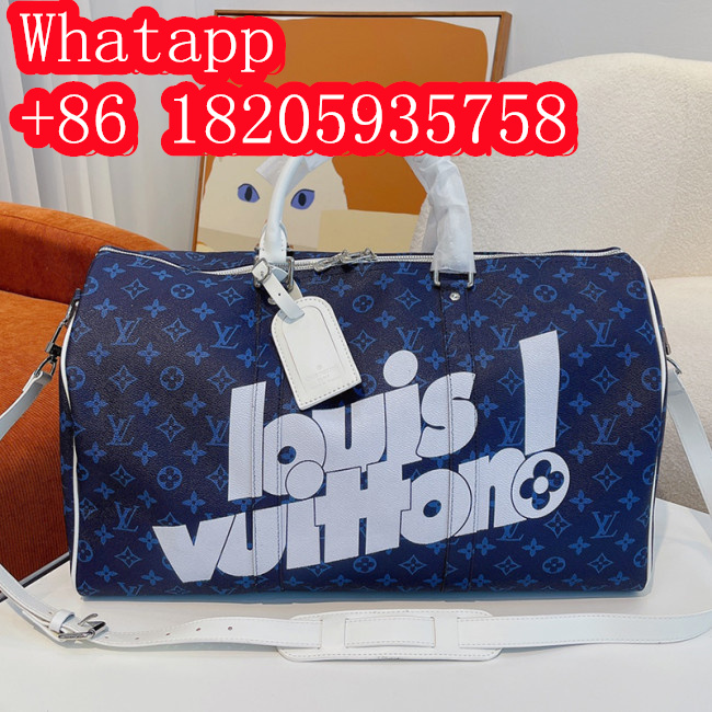 Louis Vuitton Womens and Mens Unisex Bags Luxury Brand LV Keepall Bandoulière 50 Fashion Design Travel Bag Whatapp