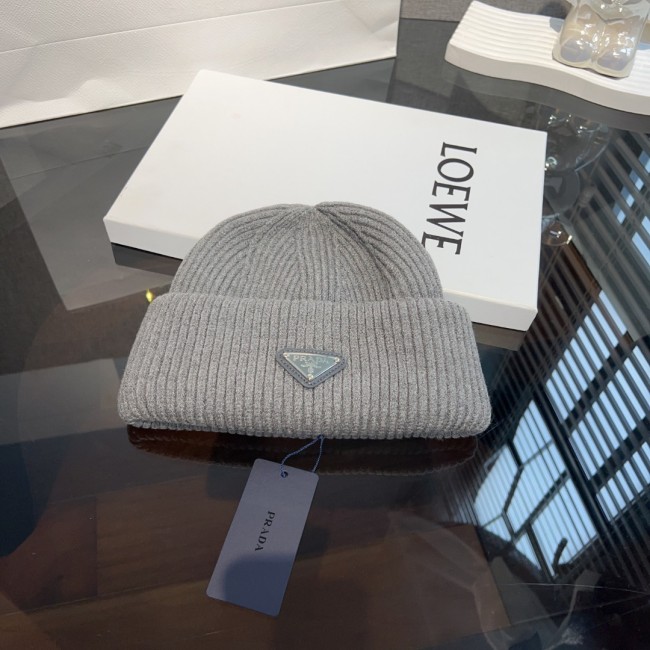 Prada Men Womens Hats Luxury Brand Design Prada Knit Hat with Original Box