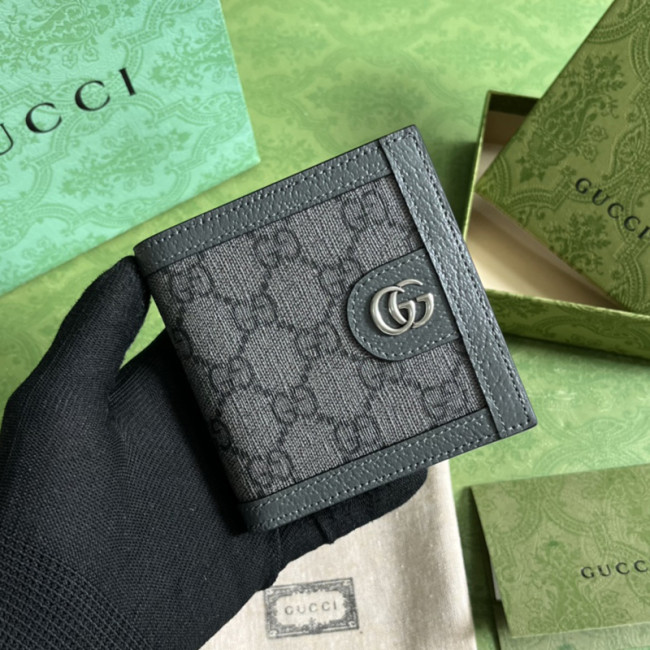 Gucci Mens Womens Wallets Bags Coin Purse Card Holder Luxury Brand GG Ophidia GG wallet in grey and black Supreme 732016 UULBN 1244 with Original Box Whatapp