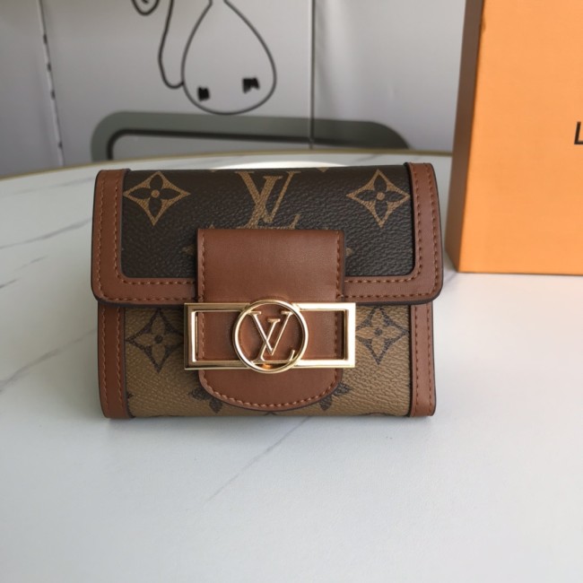 Louis Vuitton Womens Bags Wallets Clutch Luxury Brand Fashion Type DAUPHINE COMPACT WALLET Monogram Canvas with Original Box M68725 Whatapp