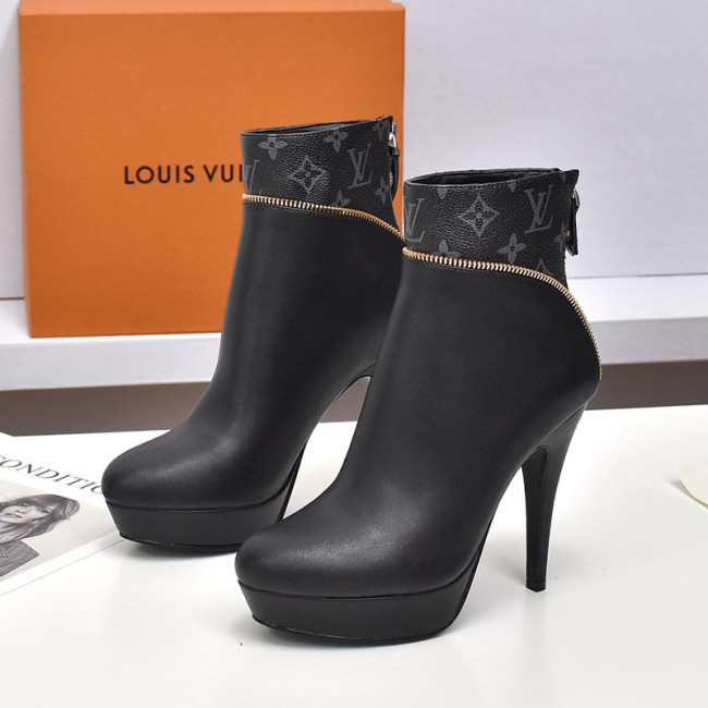 Louis Vuitton Women Shoes Boots Luxury Brand AFTERGLOW PLATFORM ANKLE BOOT 1AAC2M with Original Box Whatapp