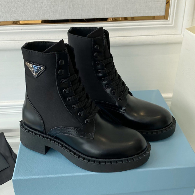 Prada Women Shoes Boots Luxury Brand Outdoor Monolith leather and nylon fabric boots 1T255M_3LJS_F0F24_F_B055 Whatapp