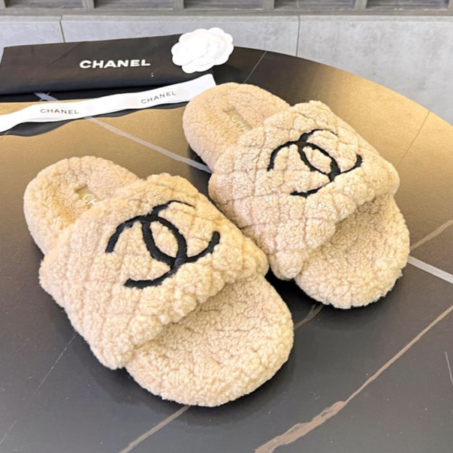 Chanel Womens Shoes Slippers Luxury Brand Winter Plus Velvet Design with Original Box Whatapp