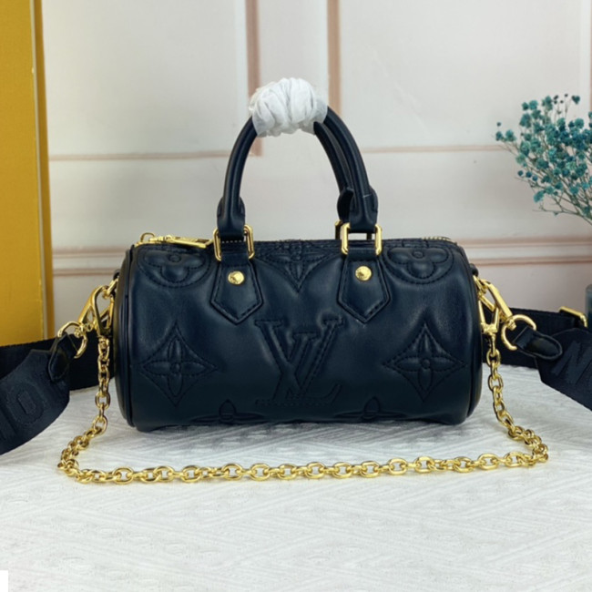 Louis Vuitton Womens Bags Shoulder Messenger Bags Luxury Brand PAPILLON BB M59800 Black Quilted and embroidered smooth calf leather Whatapp