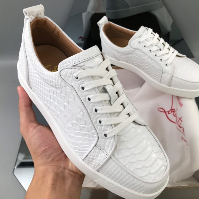 Christian Louboutin Mens Shoes Luxury Brand Red Bottom Design Louis Junior Spikes Flat with Original Box CL sneakers Whatapp