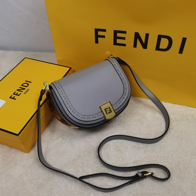 Fendi Womens Bag Crossbody Bag Moonlight Gray Leather Bag 8BT346ABVLF1BZC Whatapp