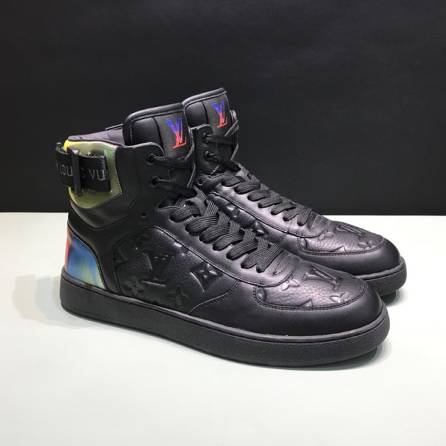 Louis Vuitton Men Shoes Sneakers Casual Luxury RIVOLI SNEAKER BOOT Black with Original Box 1A7S6U Whatapp